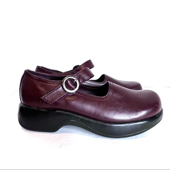 Lower East Side Mary Jane Wedge Platform Strap Loafer size 7.5 Red Brown 90 Vibe - Picture 13 of 13